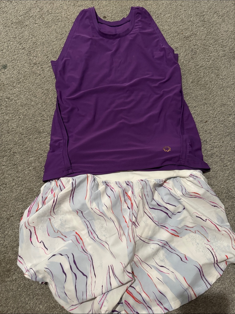 Pro Player Purple Tank Top with White Multi-Accent Athletic Shorts